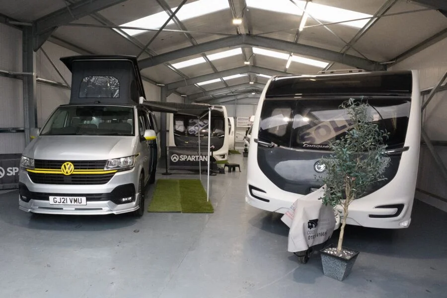 A spartan campervan on display at Code11 Wakefield.