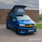 VW T6.1 Campervan - front driver quarter with poptop up