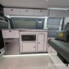 Spartan campervan interior kitchen with premium white gloss units GF70VWR