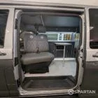 SPARTAN swivel front bench seat trimmed in pewter upholstery in VW T6.1 LWB campervan