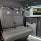 SPARTAN swivel front bench seat trimmed in pewter upholstery in VW T6.1 LWB campervan