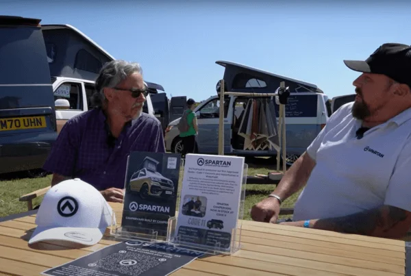 Spartan Si from Spartan Campers being interviewed by Peter Vaughan for an exclusive video feature
