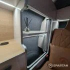 Wardrobe unit in VW T6.1 LWB campervan with Winchester Oak finish