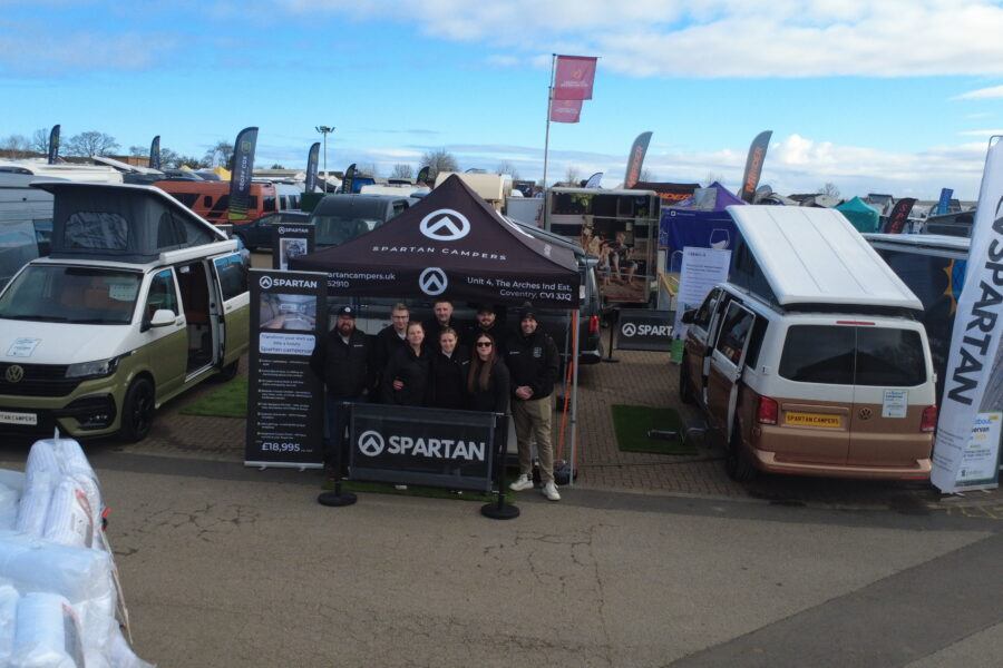 all the spartan campers team members at the Harrogate show