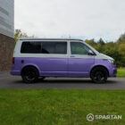 Vw T6.1 SWB Spartan campervan conversion. Driver side with pop top roof down