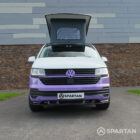 Vw T6.1 SWB Spartan campervan conversion. Front passenger quarter with pop top roof down