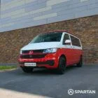 Spartan VW T6.1 campervan front passenger quarter view pop-top down FL73HBK