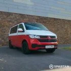 Spartan VW T6.1 campervan front driver quarter view pop-top down FL73HBK