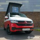 Spartan VW T6.1 campervan FL73HBK driver side front 3/4 shot with wheel turned in