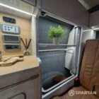 Wardrobe unit in VW T6.1 Highline SWB campervan with Winchester oak finish