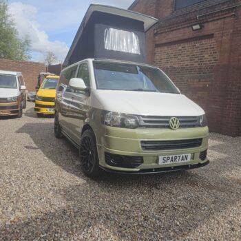 VW T5.1 LWB Candy White and Military Green Campervan (GVU)