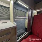 VW T6 LWB Deep Black campervan wardrobe in olive green and latte finish