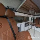 VW T6.1 Candy White & Copper Bronze campervan SPARTAN swivel front bench seat upholstered in toffee Bentley stitch
