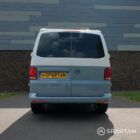 VW T6.1 SWB Squirrel Grey and Candy White campervan rear straight on poptop down by Spartan Campers