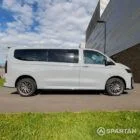 Side profile of the VW T7 Camper — driver-side view of Spartan Campers’ latest VW T7 conversion with sliding door, aerodynamic lines, and camper-ready stance.