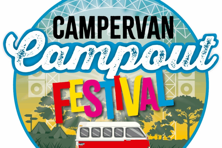 Campervan Campout Festival 2026 badge — South of England Showground, Ardingly, West Sussex — Spartan Campers Stage headline sponsor
