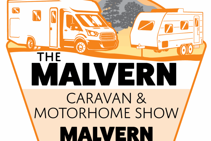 Malvern Caravan & Motorhome Show 2026 badge — Three Counties Showground, Malvern Hills — autumn campervan and caravan exhibition with Spartan Campers
