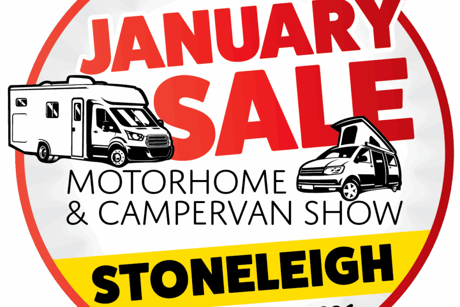 Out and About Live Warners Motorhome and Campervan Show badge – Stonleigh Park, January 16–18, 2026 – national UK campervan exhibition event