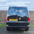 VW T6.1 Transporter campervan in gloss black with a spartan conversion from the rear