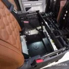 VW T7 Transporter with Spartan campervan conversion front bench seat storage area