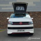 VW T6 LWB Spartan campervan in candy white with red detailing