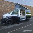 VW T6.1 campervan with full Spartan conversion. In starlight blue and candy white. Fitted with swamper wheels and a Fiamma F45 wind out awning