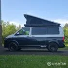 VW T6.1 campervan with full Spartan conversion. In starlight blue and candy white. Fitted with swamper wheels and a Fiamma F45 wind out awning