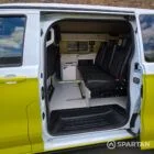 VW T7 Commerce Plus, SWB Spartan campervan conversion in Jaune Agued and Clear White. Fitted with a mobiframe bed