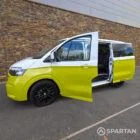 VW T7 Commerce Plus, SWB Spartan campervan conversion in Jaune Agued and Clear White. Fitted with a mobiframe bed