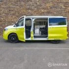 VW T7 Commerce Plus, SWB Spartan campervan conversion in Jaune Agued and Clear White. Fitted with a mobiframe bed