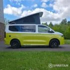 VW T7 Commerce Plus, SWB Spartan campervan conversion in Jaune Agued and Clear White. Fitted with a mobiframe bed