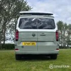 VW T7 SWB in Meadow Green rear, pop top up