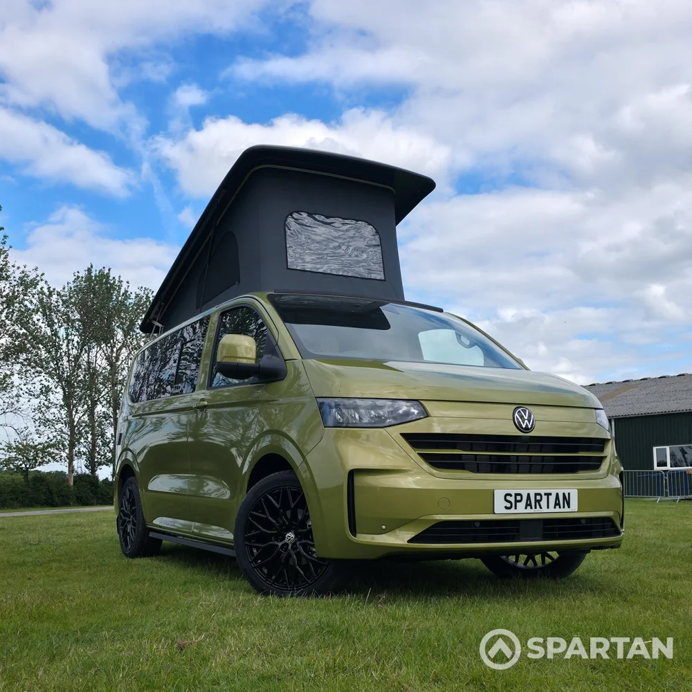 VW T7 Pro SWB, Bed on Rails, Warm Metallic Green Spartan Campervan (ERV)