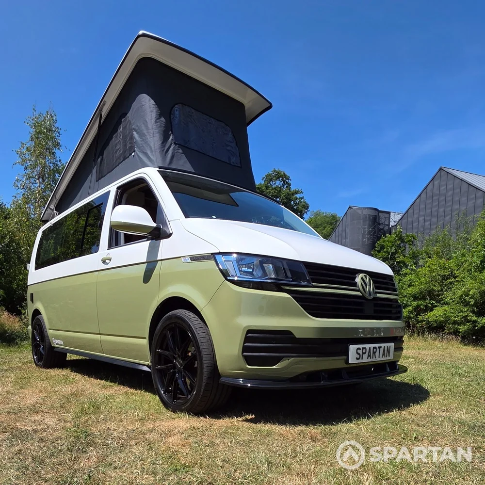 VW T6.1 LWB Campervan with full Spartan Campers Conversion in Military Green and Candy White
