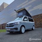 VW T6.1 SWB with full spartan conversion in Squirrel Grey & Candy White with 20" white alloy wheels