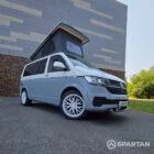 VW T6.1 SWB with full spartan conversion in Squirrel Grey & Candy White with 20" white alloy wheels