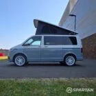 VW T6.1 SWB with full spartan conversion in Squirrel Grey & Candy White with 20" white alloy wheels