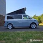 VW T6.1 SWB with full spartan conversion in Squirrel Grey & Candy White with 20" white alloy wheels