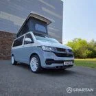 VW T6.1 SWB with full spartan conversion in Squirrel Grey & Candy White with 20" white alloy wheels