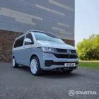 VW T6.1 SWB with full spartan conversion in Squirrel Grey & Candy White with 20" white alloy wheels